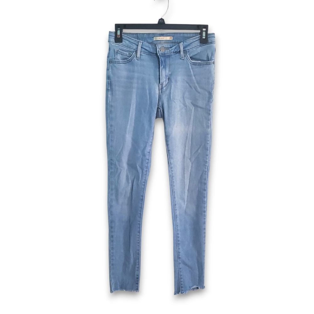 Levi's 711 Skinny Jeans With Raw Hem, Size 26